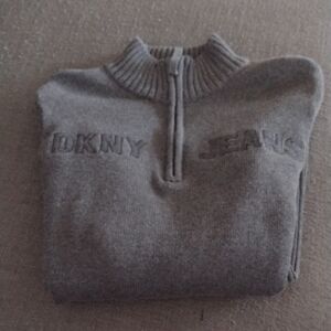 DKNY Women's Zip-Up Sweater in Gray